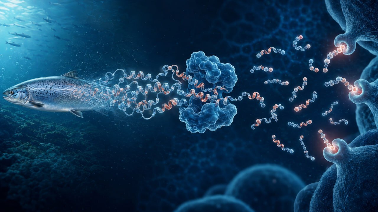Salmon-derived bioactive peptides releasing and interacting with cell receptors